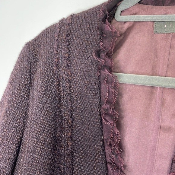 IRIS eggplant tweed fringe blazer - Picture 8 of 10